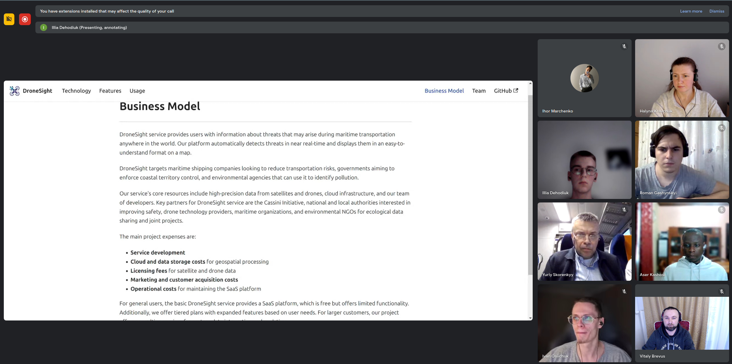 DroneSight team google meet